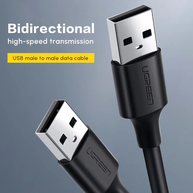 UGREEN USB - USBケーブル USB 2.0 オス-オス Type A - Type A データ転送用ケーブル
