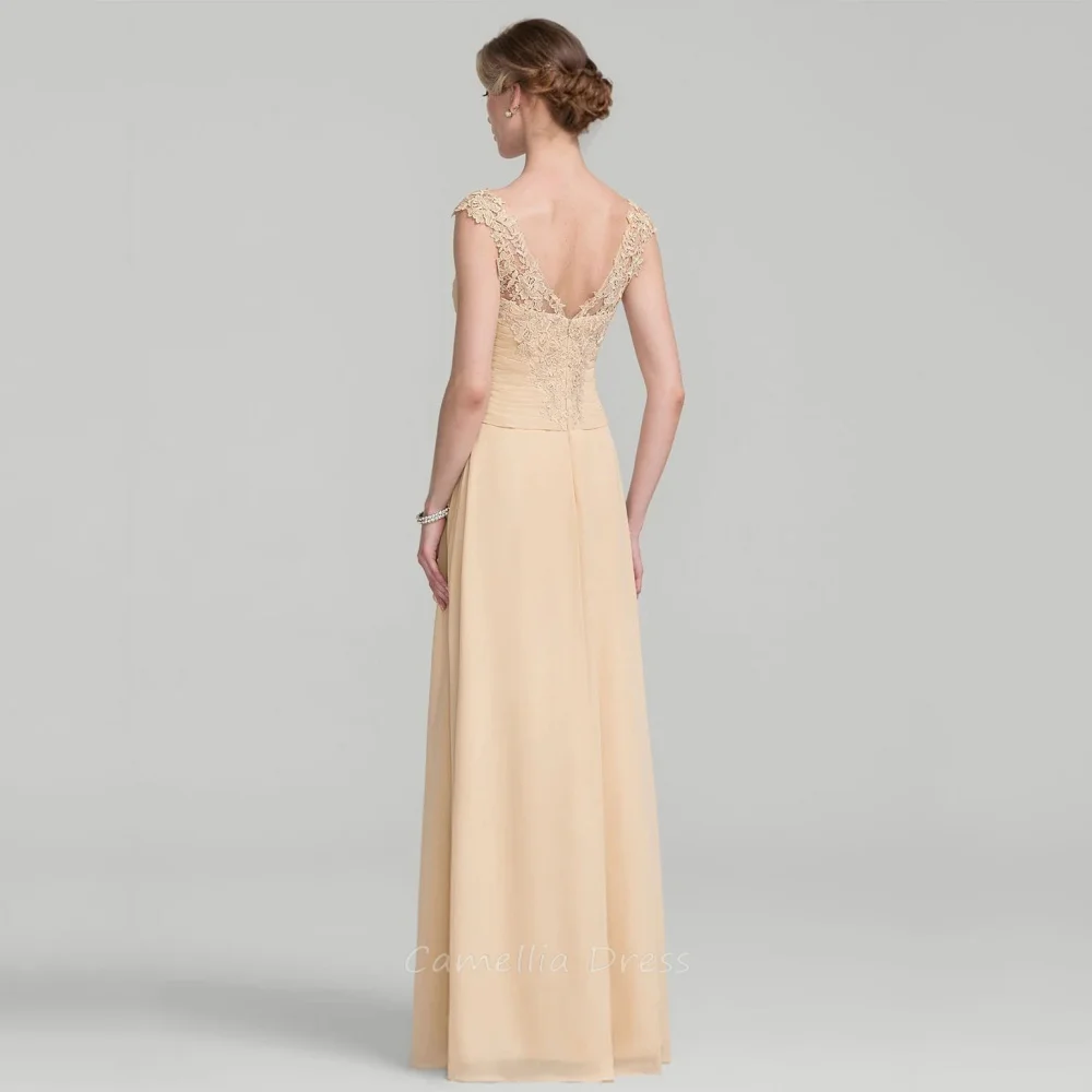 Customized Chiffon Mother of the Bride Dress Applique A Line Wedding Guest Gown Tank Split Evening robe mother of bride