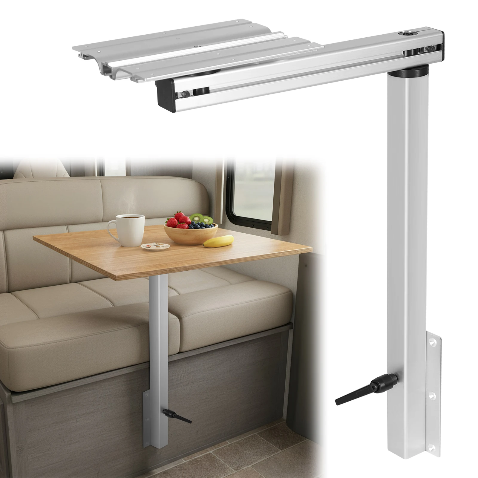 

RV Adjustable Table Leg 360 Degree Swivel Aluminum Alloy Removable RV Table Leg Folding Table Leg for Caravan Motorhome Yachts
