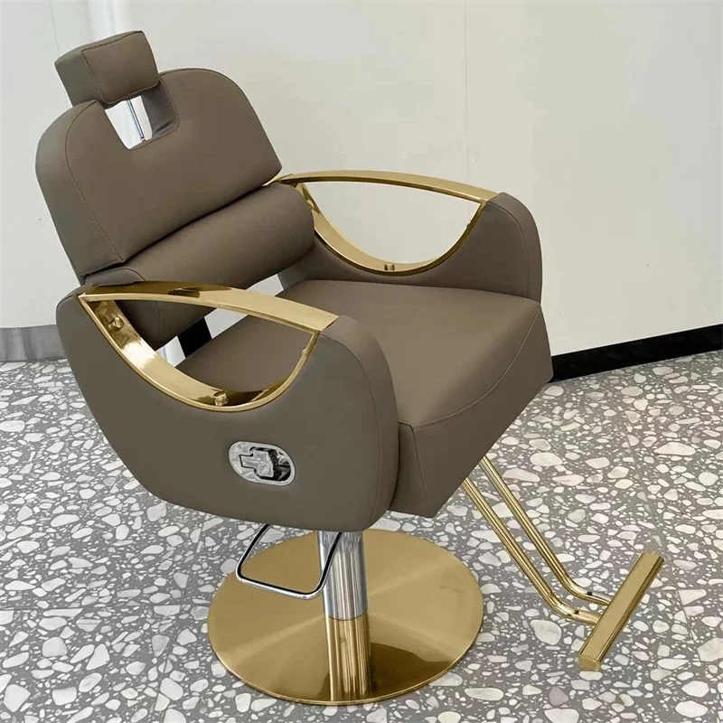 

Comfortable Stylist Barber Chairs Barbershop Rolling Metal Chair Vanity Professional Swivel Silla De Barberia Luxuy Furnitures