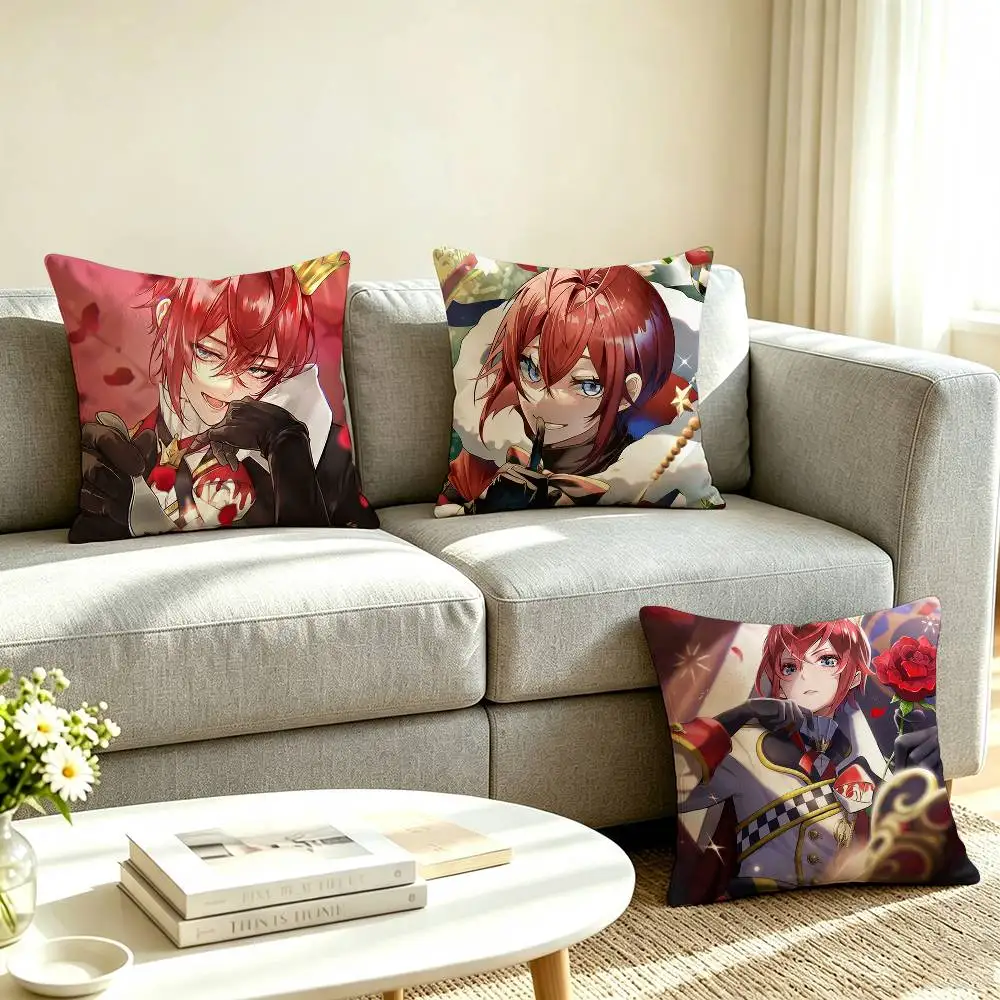 R-Riddle Rosehearts Twisted Wonderland  Pillow Case Square Double-Sided Sofa Cushion Cover Bedroom Bedside Pillow