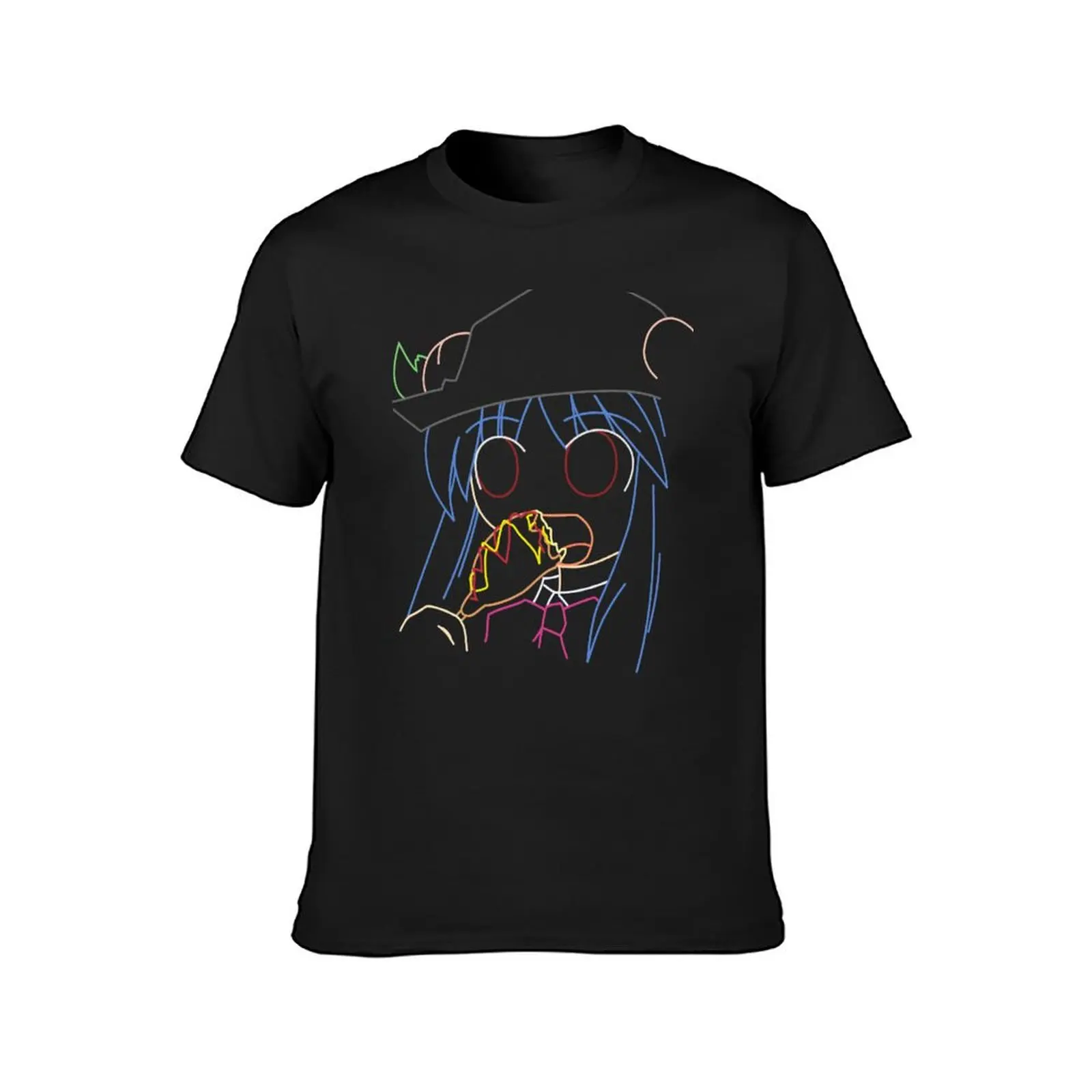 Tenshi eating a corndog T-Shirt sweat blanks anime cute clothes men clothes