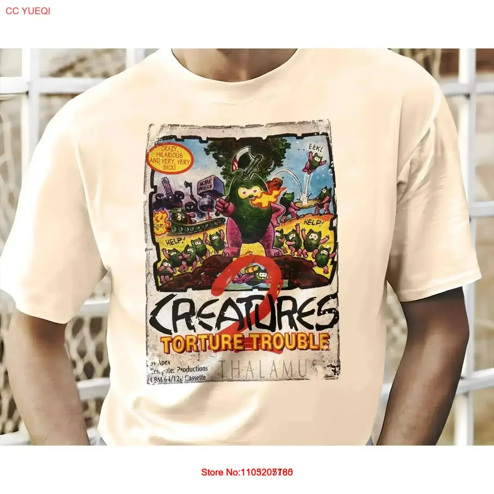 Creatures 2 8 bit C64 Game Art T Shirt Colors Sizes S 5XL vintage Washed Soft Versatile homme Stretched Comfortable vintage