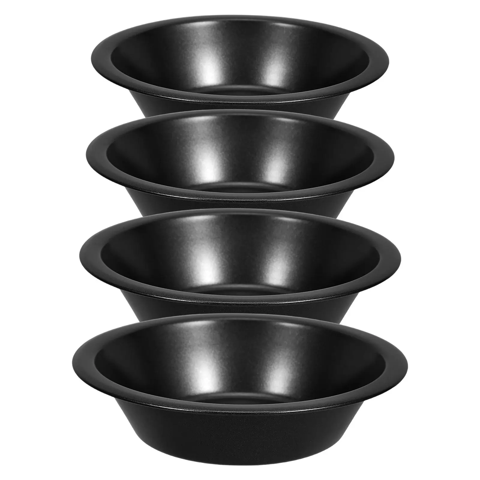 

4 Pcs Mini Pie Plate Round Nonstick Baking Pan Tart Tray Small Cake Tin Metal Plates High Temp Resistant Kitchenware