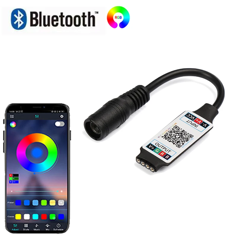 

Bluetooth RGB-контроллер 4-контактный DC RGB светодиодный контроллер 5 В 12 В 24 В Smart APP Control RGB светодиодный контроллер изменения цвета