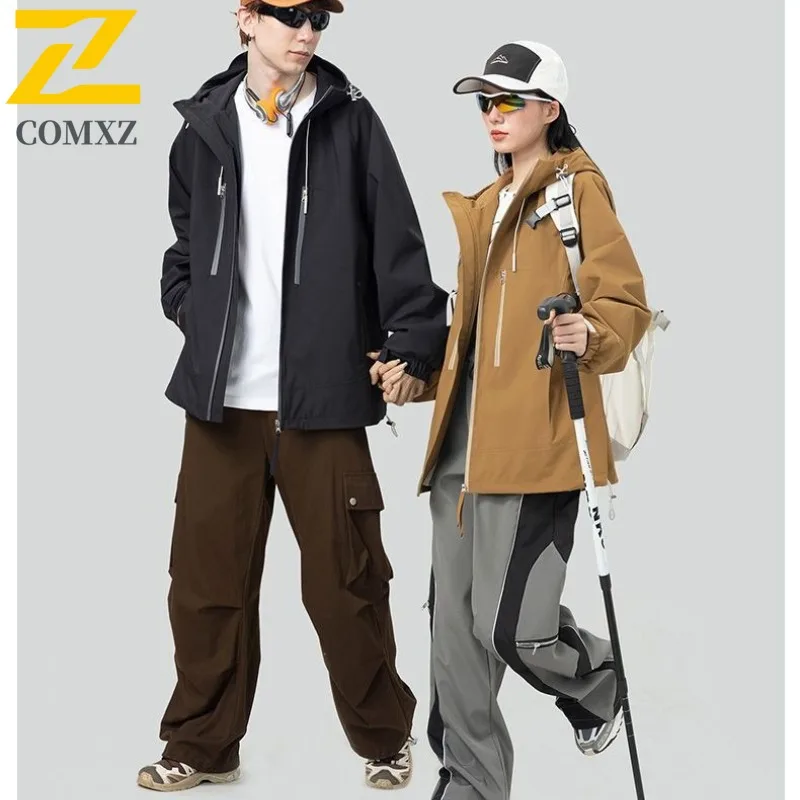 

COMXZ 2024 New Outdoor solid color Jacket Spring and Autumn waterproof and windproof outdoor sports Coat lightweight windbreaker