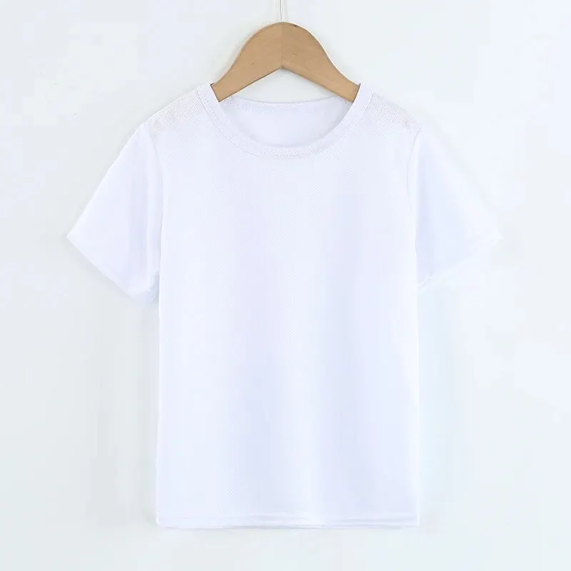 Children Short Sleeve T Shirt Boy Pure Girl Baby Leisure Wear Summer Ventilation Clothes Sports Quick-drying Top