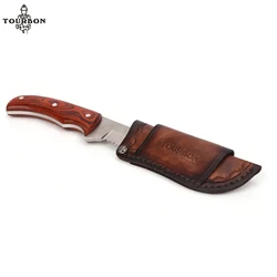 Tourbon Leather Fixed Blade Knife Sheath with Belt Loop Carrying Knives Holder Scabbard Case Camping Outdoor (without knives)