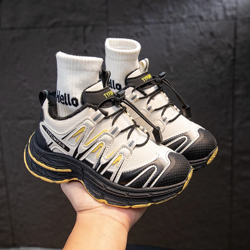 

Autumn Warm Outdoor Slip-On Sports Shoes for Boys And Girls Comfortable Casual Sneakers Easy to Wear Non-Lace Design