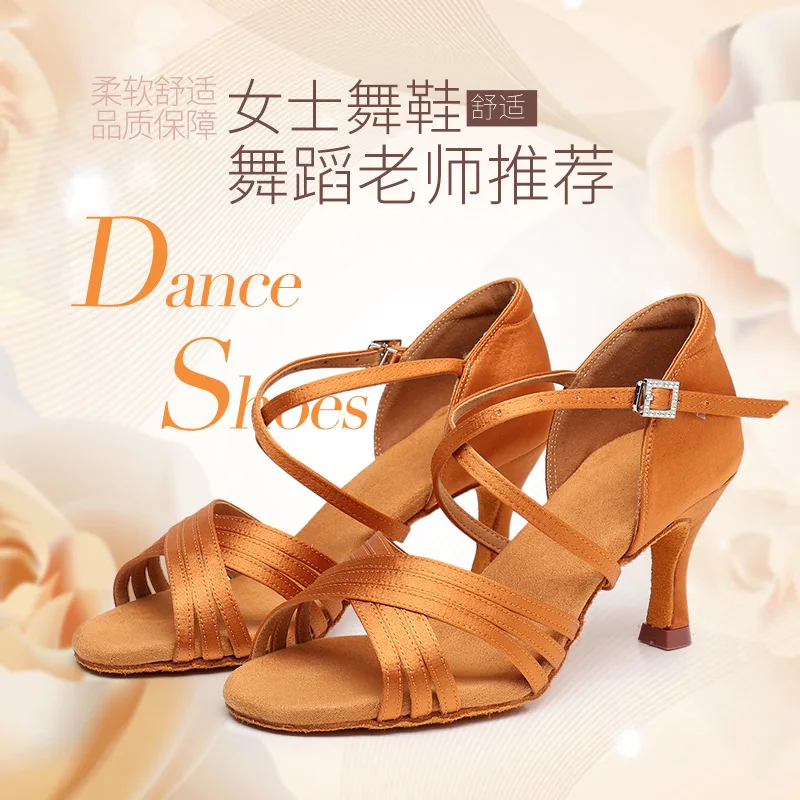 1pair/lot woman latin cha cha tango dancing shoes lady ballroom dancing high-heels shoes