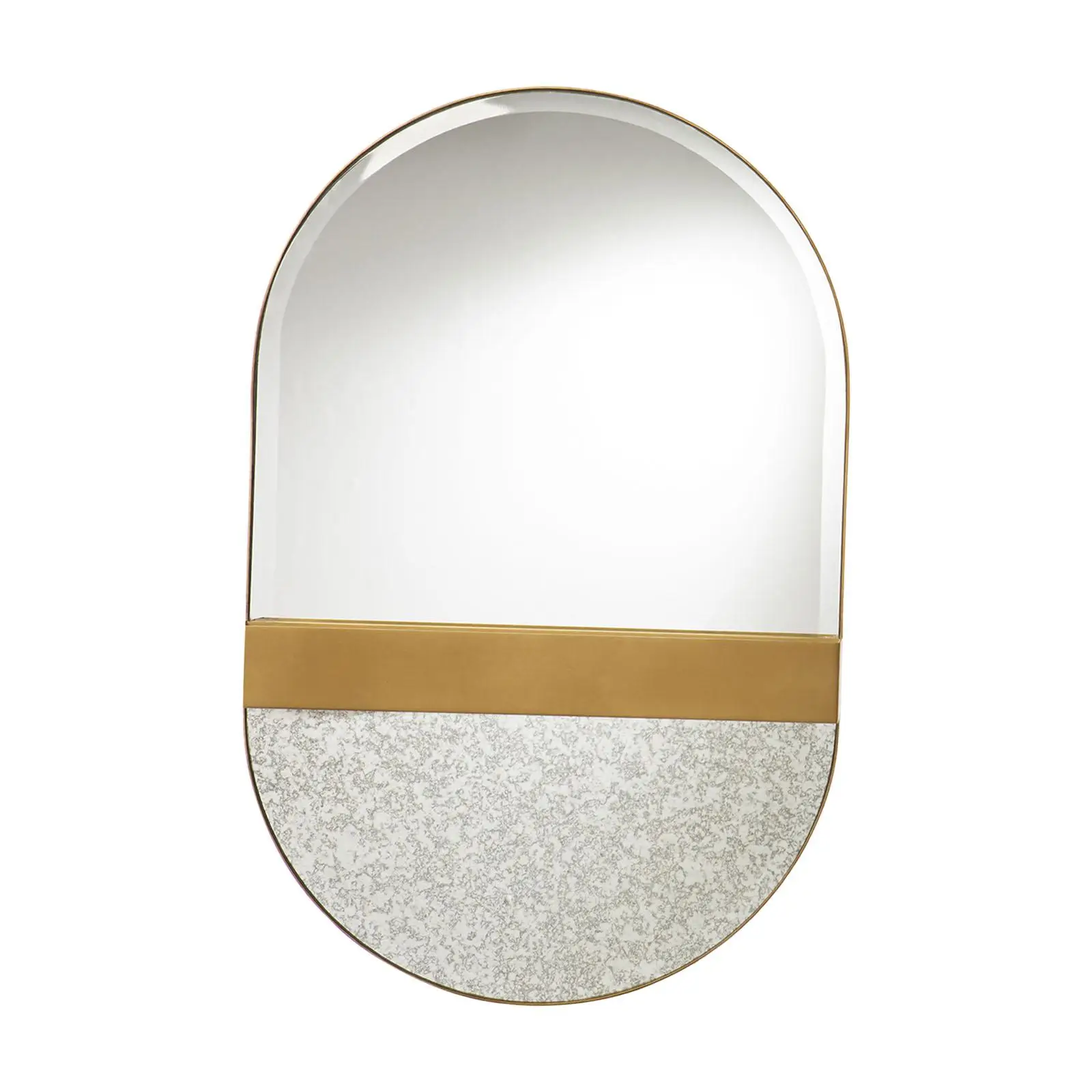 Decorative Mirror with Storage Gold Metal Frame Sleek Decoration for Display