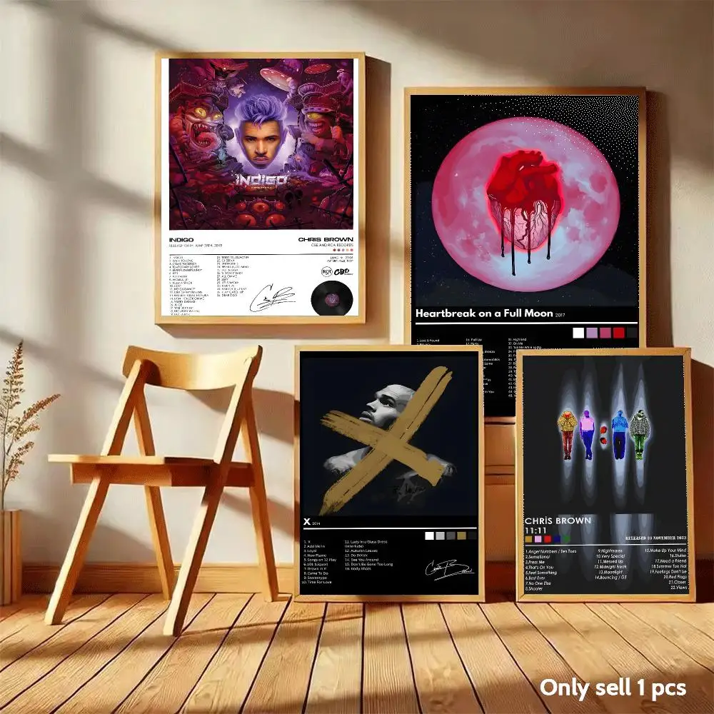C-Chris B-Brown Indigo Poster Home Living Bed Room Bar Hallway Sticky Wall Art Printing Aesthetic Decor