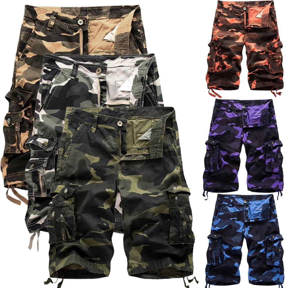 

Vintage Cargo Shorts Men Fashion Camouflage Army Green Short Pant Homme Outwear Hip Hop Casual Cargo Shorts Bermuda Masculina