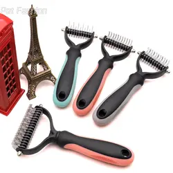 Pets Fur Knot Cutter Dog Grooming Shedding Tools Pet Cat Hair Removal Comb Brush Double sided Pet Products Suppliers