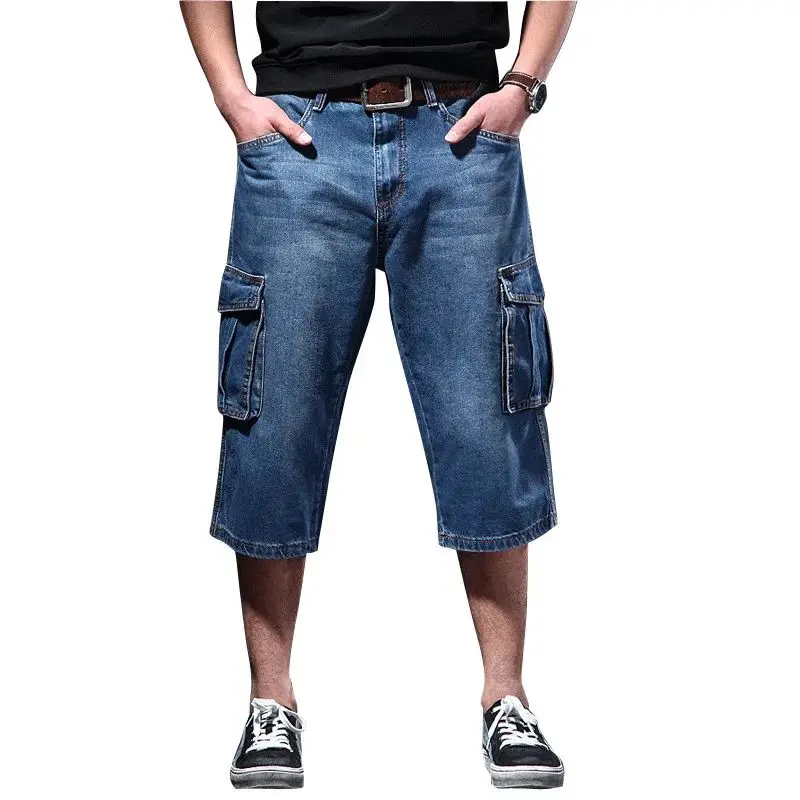 

New 2025 Summer Thin Loose Multi Pocket Workwear Five Quarte Men's Shorts Comfortable Breathable Three Acetate Fiber Shorts