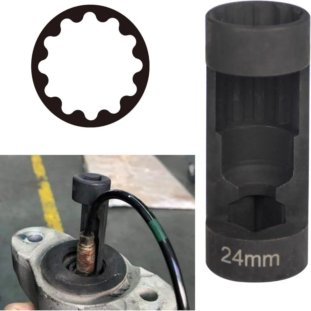 Durable 12 Point Strut Nut 21mm/22mm/24mm 1/2 Inch Drive Strut Nut Removal Tool Suspension Strut Tool Suspension Strut Repair