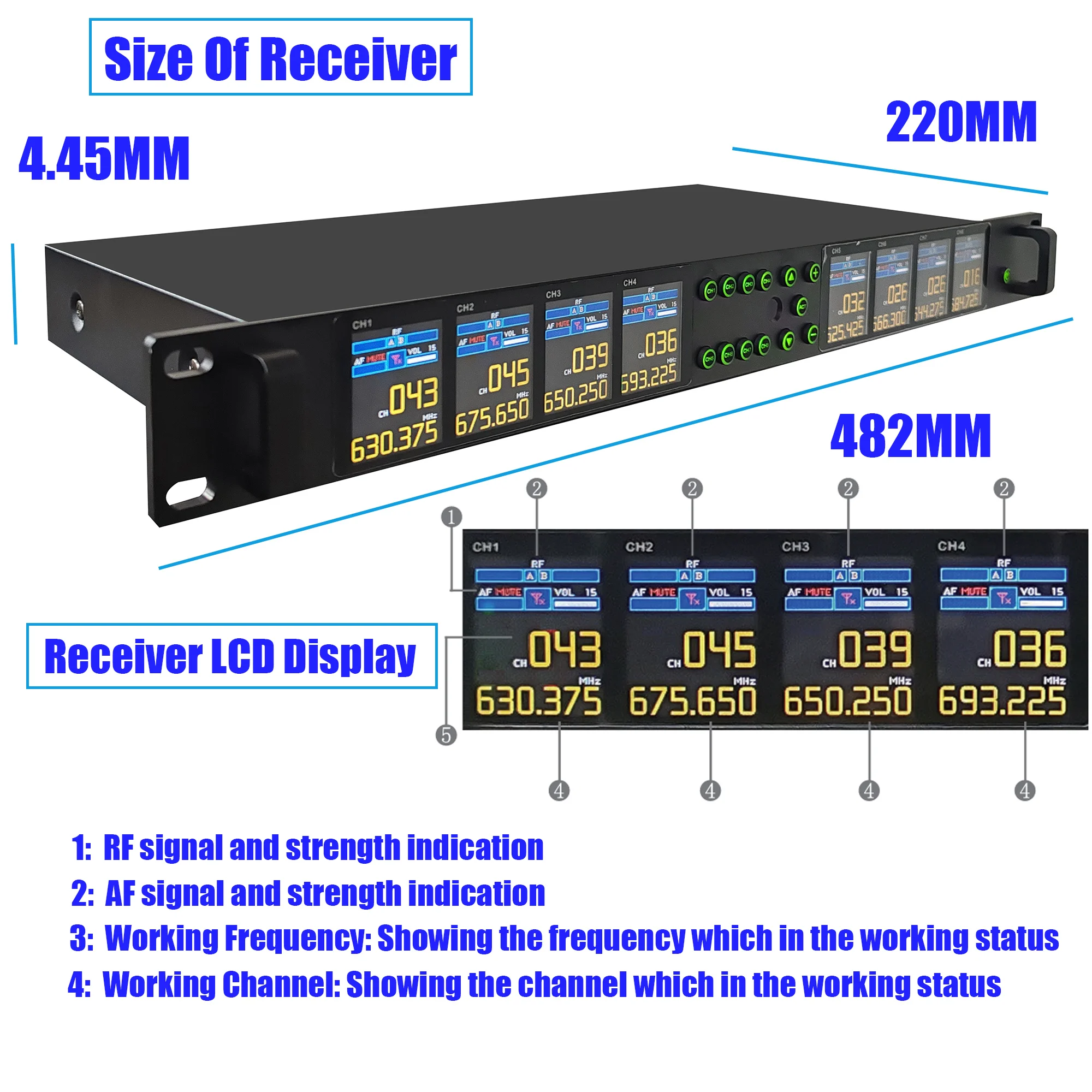 Leicozic 8 Channel True Diveristy Professional Wireless Microphone Type-C Charging Good Sound Low Noise For Stage Performance