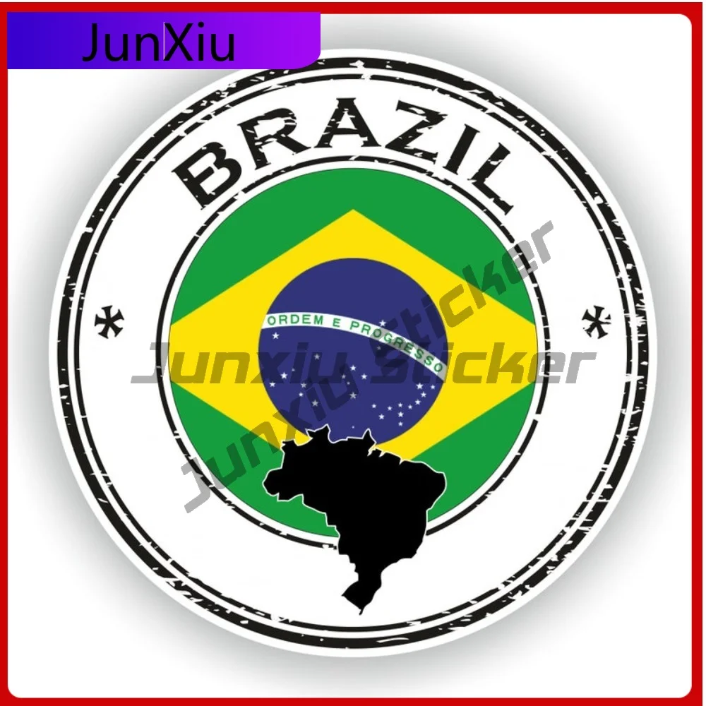 

Brazil Seal Sticker Round Flag Creative Vinyl Sticker Waterproof Auto Motorcycle Decoration for Bicycle Frame Motorcycle