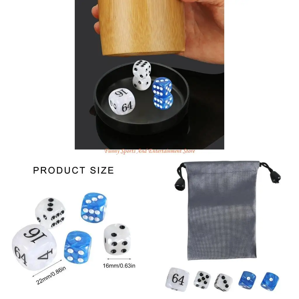 

C4DE Elegant Pearlized Dices for Game Enthusiasts Acrylic Gaming Dices Accessories Classical Pearls Dices Set for Backgammon