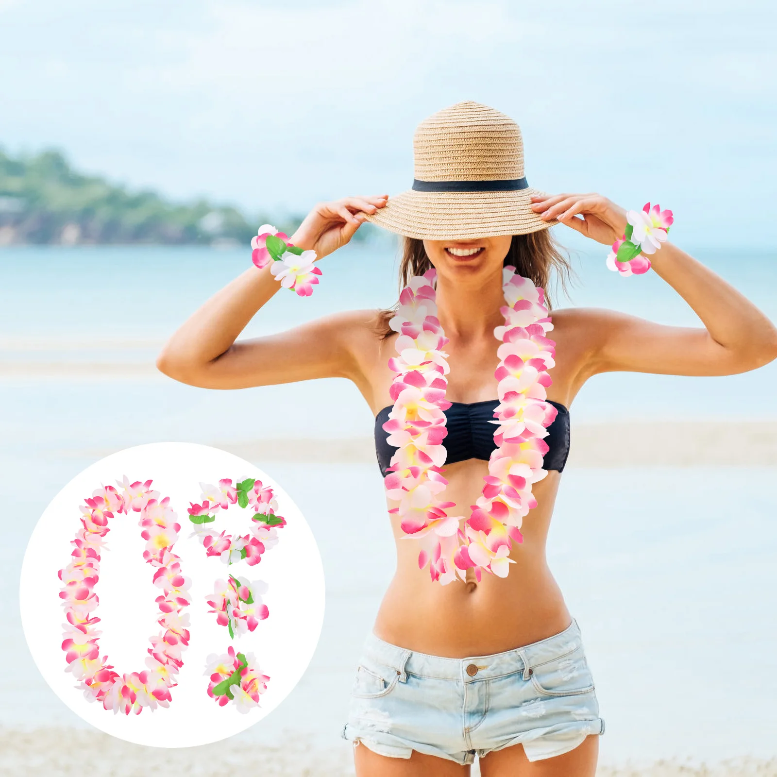 

Wreath Four Piece Set Hawaiian Themed Garlands Party Decorate Birthday Decorations Cloth
