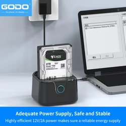 GODO 2.5/3.5 Single Hard Drive Docking Station USB 3.0 to SATA III for inch HDD SSD, External Hard Drive Dock with UASP (5 Gbps)