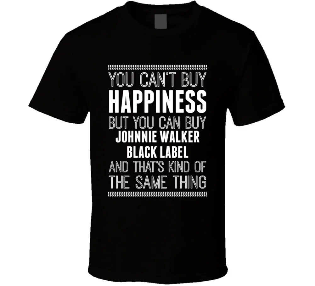 Camiseta Johnnie Walker Black Label Buy Happiness Drinking Cool Party