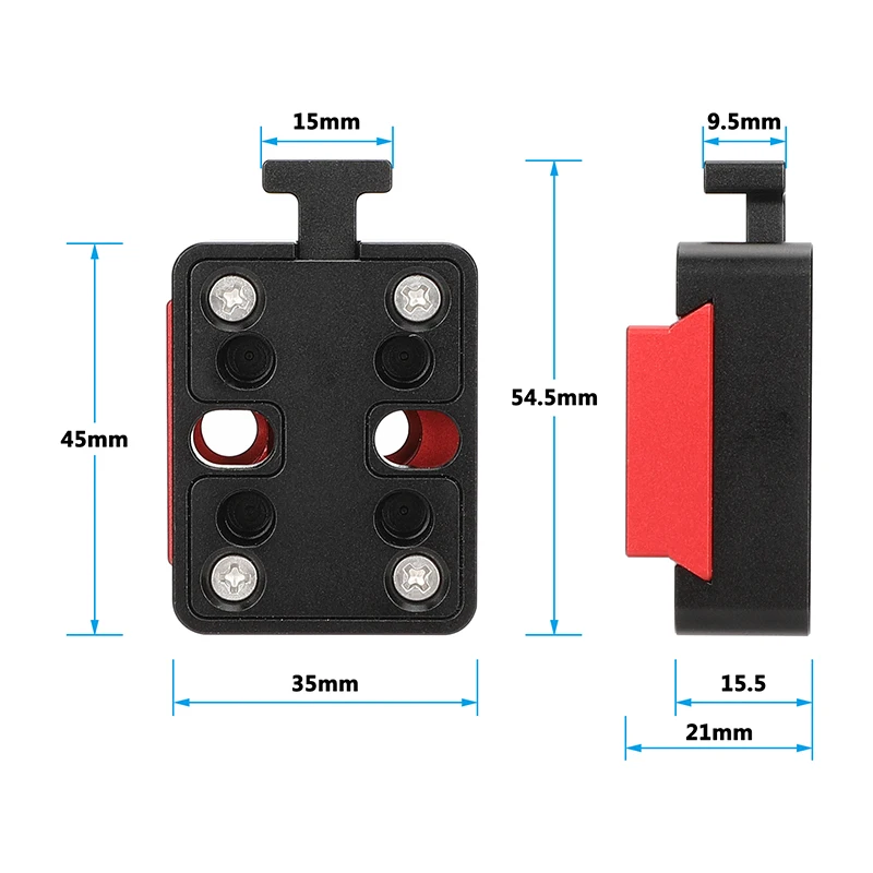 CAMVATE V-Lock Quick Release Base Station and Wedge Kit With 1/4 Mounting Threads Holes For Camera Cage Rig Battery Accessory