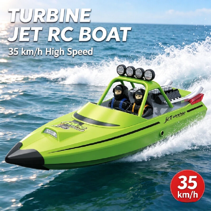 2.4g Rtr Rc Turbojet Speedboat High Speed Simulated Electric Boat Summer Outdoor Watercraft Hobby Toy Gift For Boys Kids Adults