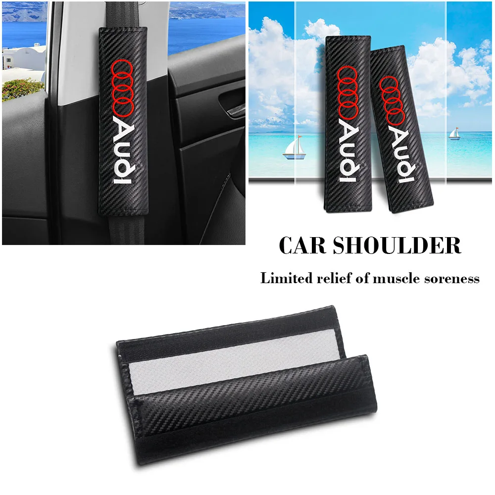 Funda para cinturón de seguridad de estilo de coche, almohadillas protectoras de correa de hombro para cinturón de seguridad de cuero para Audi A3