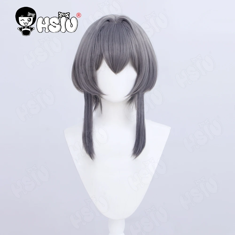 Asanagi Yori Cosplay Wig, Peruca Sintética Resistente ao Calor, Anime Whispering You a Love Song, HSIU 50cm, Cabelo comprido cinza fumado