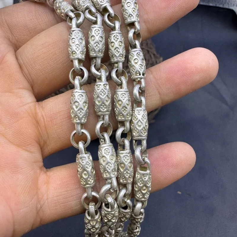 Silver Plated Ancient Coin Necklace Unisex, Trendy Retro Bold Unique Charm Fashion Statement Neck Jewelry