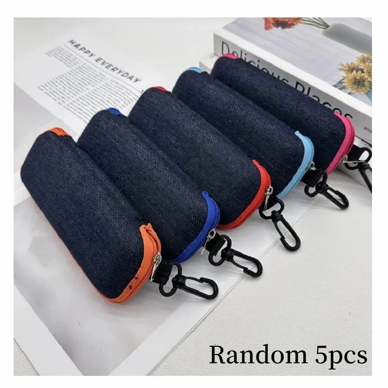 5pcs Fashion Glasses Box Zipper Sunglasses Protection Container Eyeglasses Case Reading Glasses Organizer Carry Bag