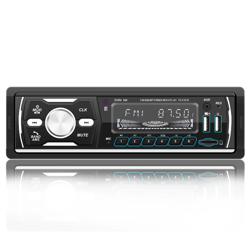 M4 DAB + راديو السيارة الرقمي بلوتوث بدون استخدام اليدين - 12/24 فولت 60 وات * 4 SD/USB مشغل MP3 لون LCD FM هوائي تلقائي