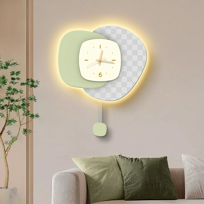 Nordic Battery Wall Clock Hanging Led Light Pendulum Minimalist Luminous Wall Clock Digital Hands Orologio Da Parete Room Decor