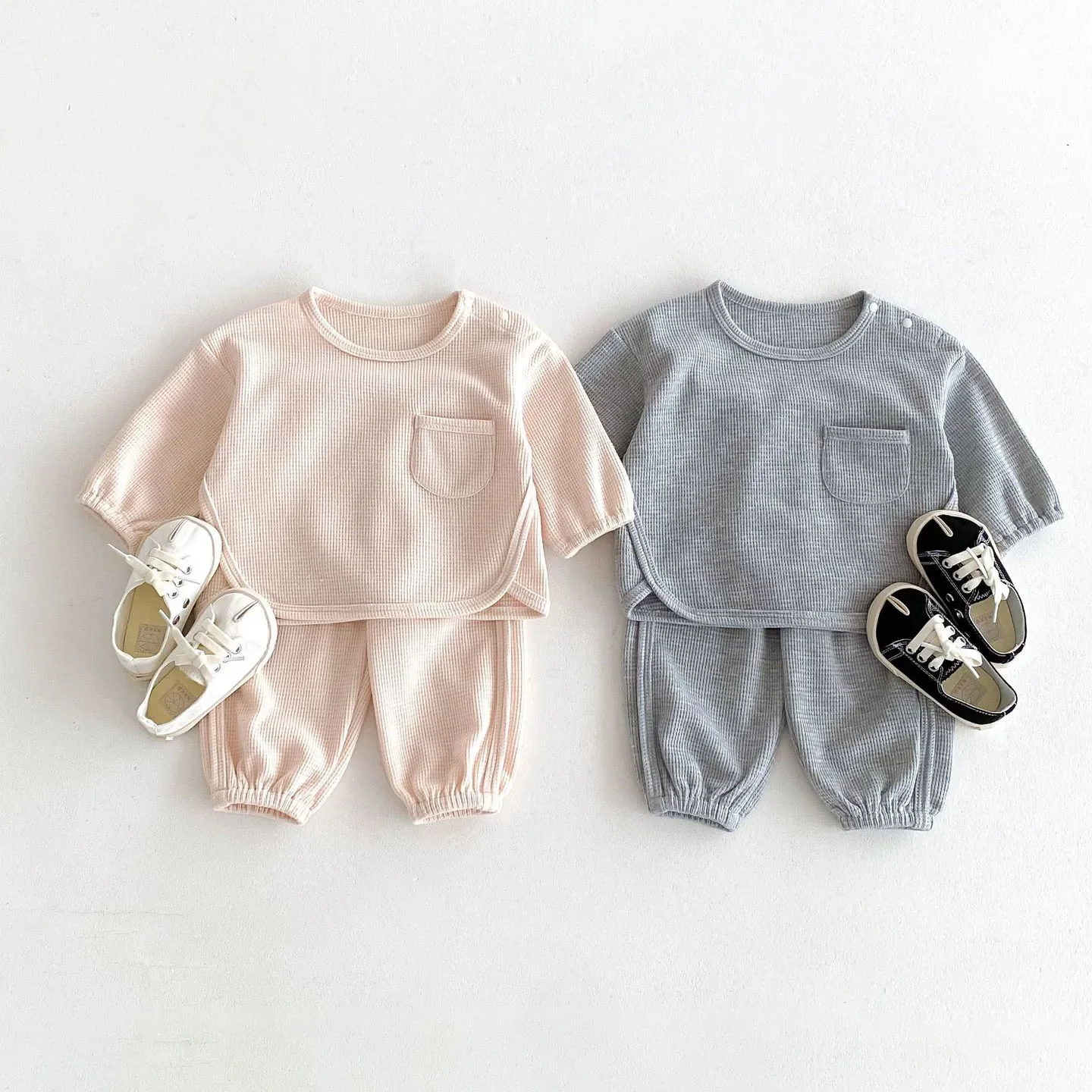 

1-4T Newborn Kid Baby Boy Girl Clothes Set Autumn Casual Sweatshirt Set Cotton Long Sleeve Top Pant Suit Infant 2pcs Outfit Set