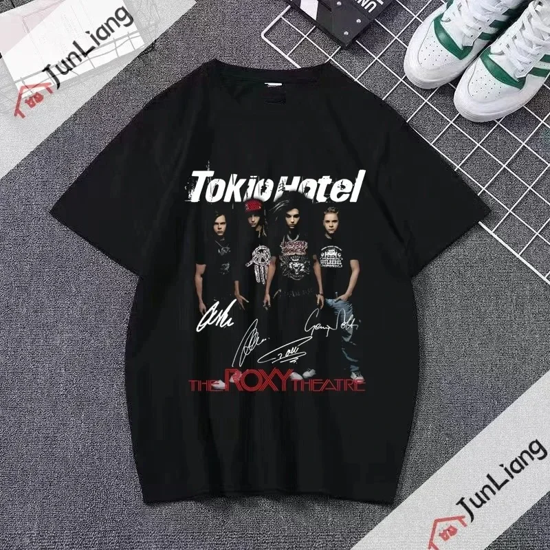 New Tokyo Hotel Rock Ladies Cotton High Quality T-Shirt Music Novelty T-Shirt Short Sleeve Crew Neck T-Shirt Printed Clothes