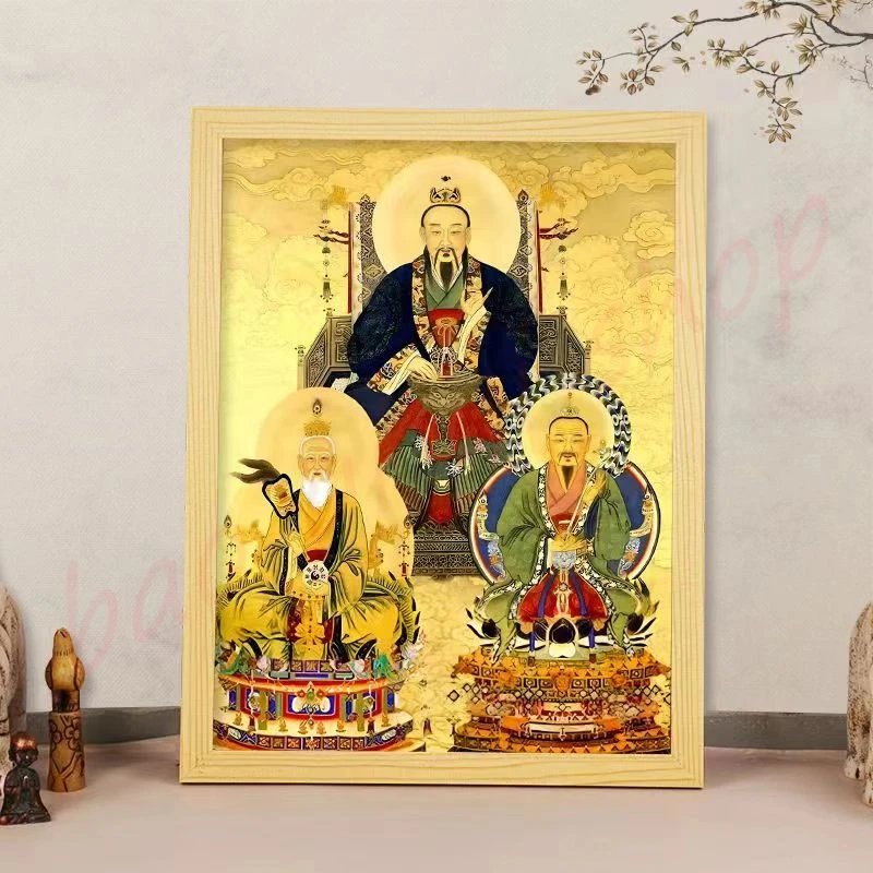 Sanqing Patriarch desktop ornaments, home decoration, auspicious decoration, feng shui