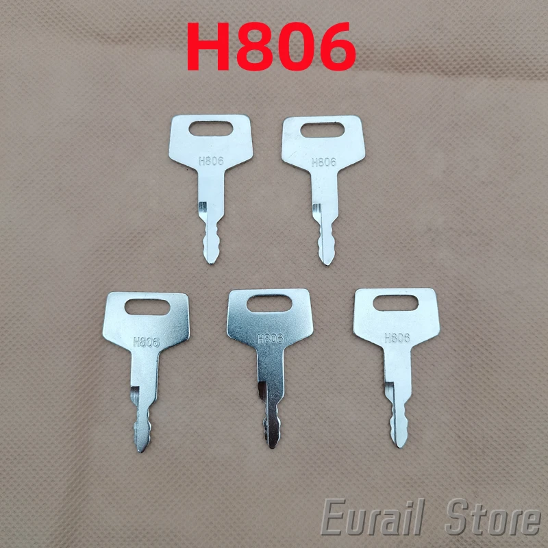 5PCS H806 Key for Takeuchi Excavator Loader Track BU1698X2 Door Lock Key, For Takeuchi 60/75/150/175/180 Excavator