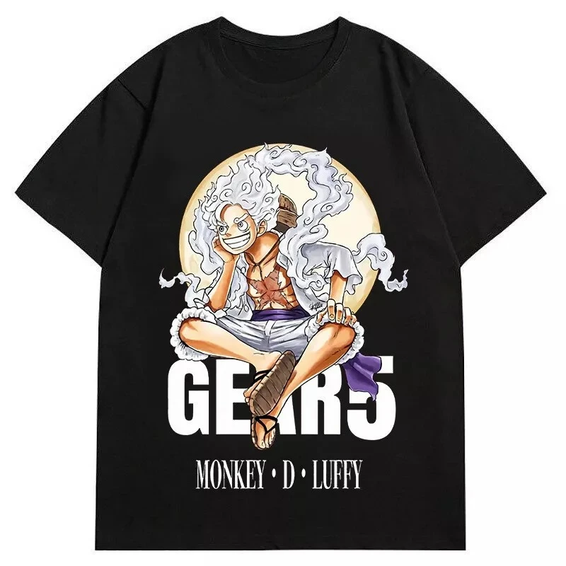 

One Piece GEAR5 Cosplay Anime T-Shirt Shirt Vest Costumes Cotton Black