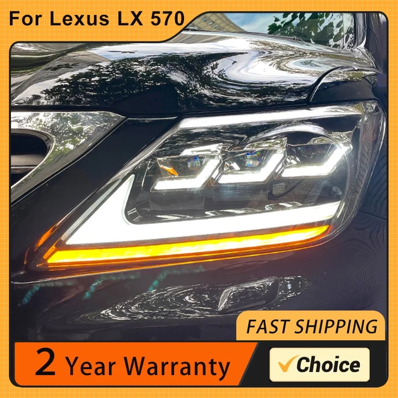 Head Lamp for Lexus LX570 LED Headlight 2008-2015 Headlights LX570 DRL Turn Signal High Beam Angel Eye Projector Lens