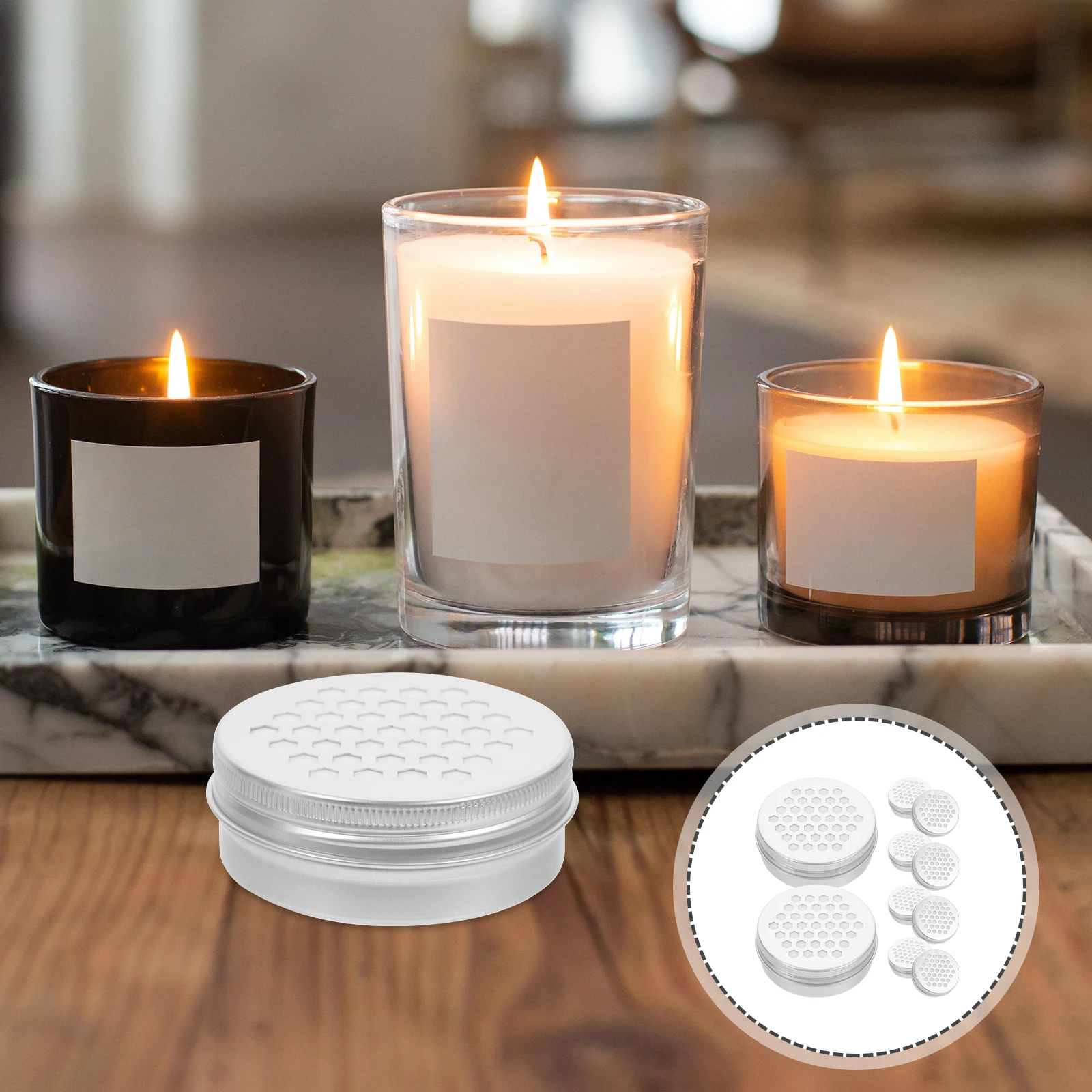 10 szt. Aluminiowe Pudełko Dyfuzora Zapachowego do Domu Biura Aromaterapia Trening Pachnący Pies Wykrywający Zapach Metalowy Pojemnik na Odświeżacz Powietrza z Pokrywką Gospodarstwo Domowe