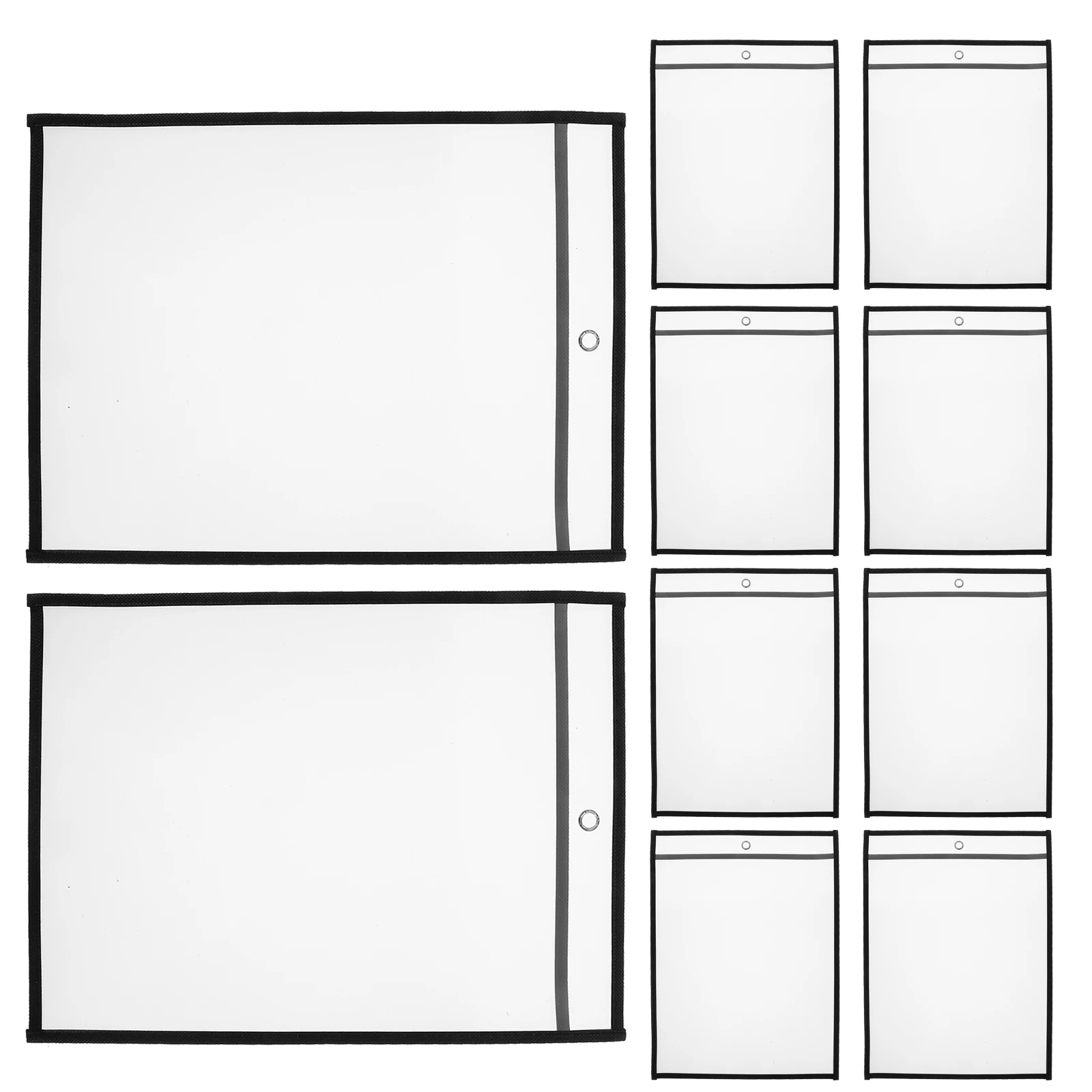 

6Pcs File Sleeves Pet Non-Woven Clear Sheet Protectors Document Paper Sleeve Office Study Use Plastic Sleeves for Paper