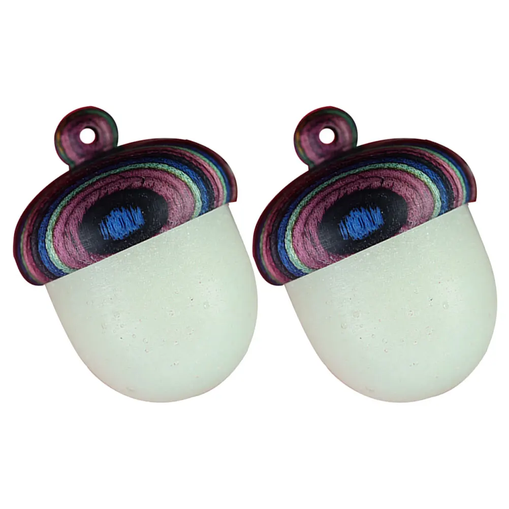 

2pcs Wooden Luminous Stone Pine Cone Jewelry Charms Acorn Shape Diy Pendant Crafts Bracelet Earring Key Ring Making Supplies