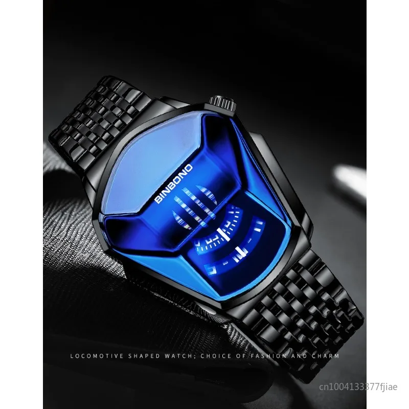 

Новые модные мужские часы, большой стиль часов, концепция мотоцикла, деловой стиль, водонепроницаемые часы, черные технологические часы
