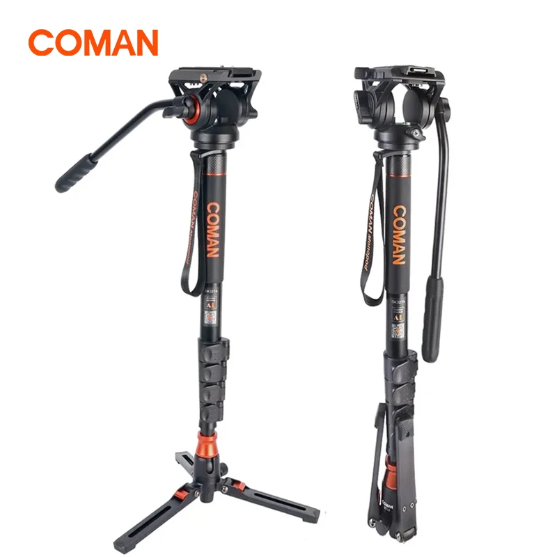 

COMAN DK327Q5S Professional Camera Monopod Hydraulic Fluid Head With Tripod Stand For Cameras Canon Nikon Sony Video Camcorder