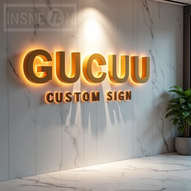 Custom LED Light Up Sign 3D Metal Letters For Outdoor Business Storefront Waterproof Illuminated Backlit Advertising Signage