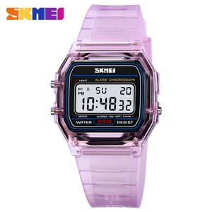 Skmei-female digital pulse shit, with TPU transparent handle, with rear light, stopwatch, women's watches for women 6 Main Sales Skmei Female - №4