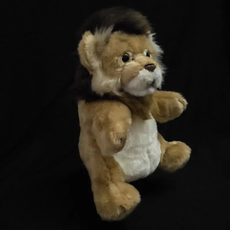 น่ารักสิงโตหุ่นมือของเล่นสิงโตขนาดใหญ่ถุงมือเด็กเล่าเรื่องตุ๊กตาสัตว์ Early Education เด็กตุ๊กตา 24x12 ซม.