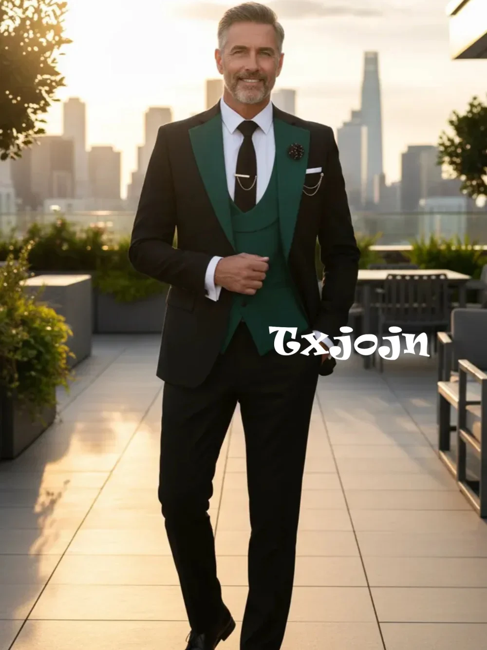 

Мужской формальный костюм slim fit из 3 предметов, свадебный комплект для жениха, элегантный смокинг с длинными рукавами для мужчин, для деловых встреч и вечеринок, размеры XS-6XL