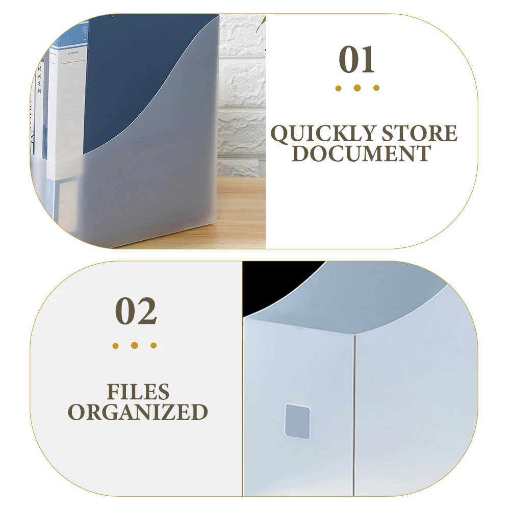 

5pcs Vertical Document Desktop Files Holder Plastic Document Box Desktop Storage Rack File Folder Organizer Hanging File Box